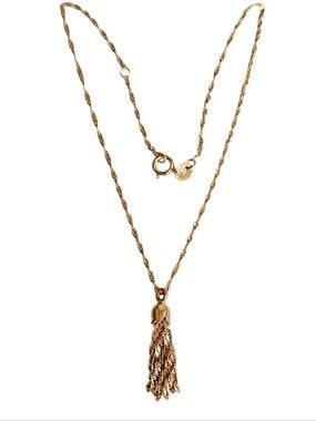 14k Gold Chain Ankle Bracelet Anklet With Gold Tassel Charm